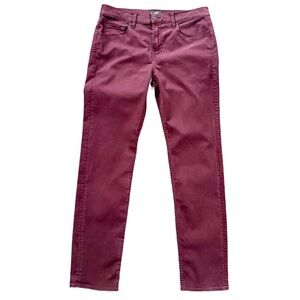7 For All Mankind Women's Maroon Burgundy Straight Leg Jeans 34